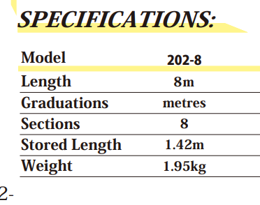 Senshin Standard Fibreglass Measuring Pole
