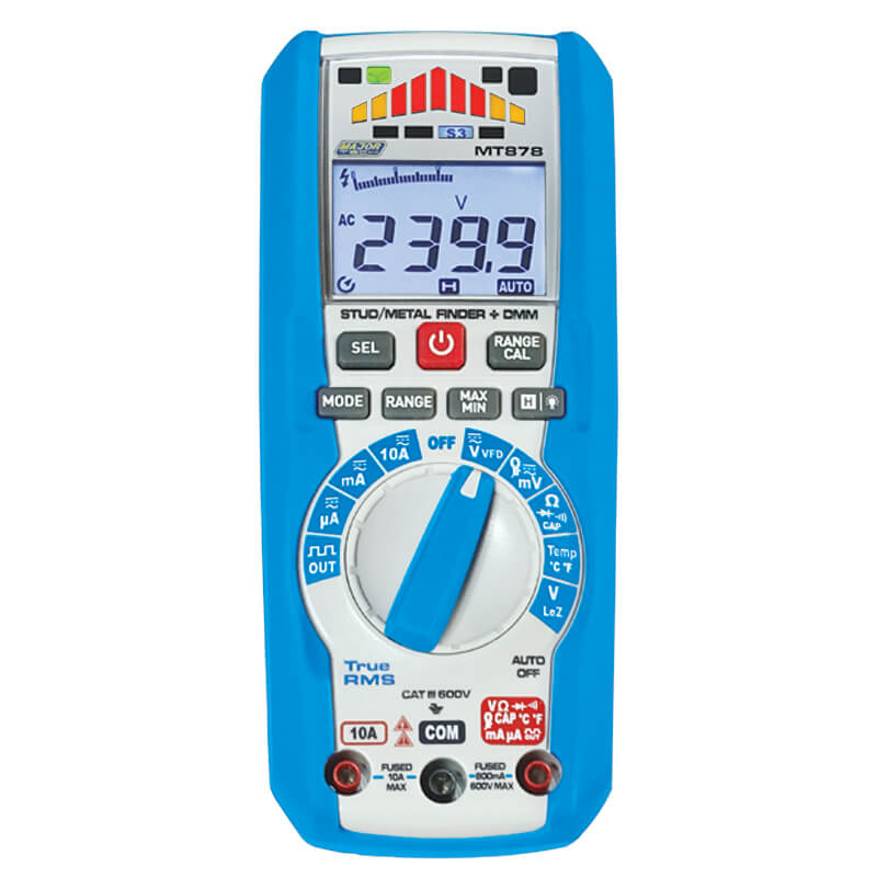 Major Tech MT25-COMBO-3 | MT878 Stud/Metal Finder Multimeter + MT783 Clamp Adaptor