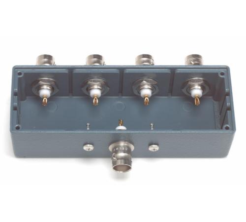 Fluke Pomona 4656 Shielded Box, Size J (4.25" X 1.50" X 1.06") With 5 BNC (F) Blue Enamel, With Cover (item no. 1920306)