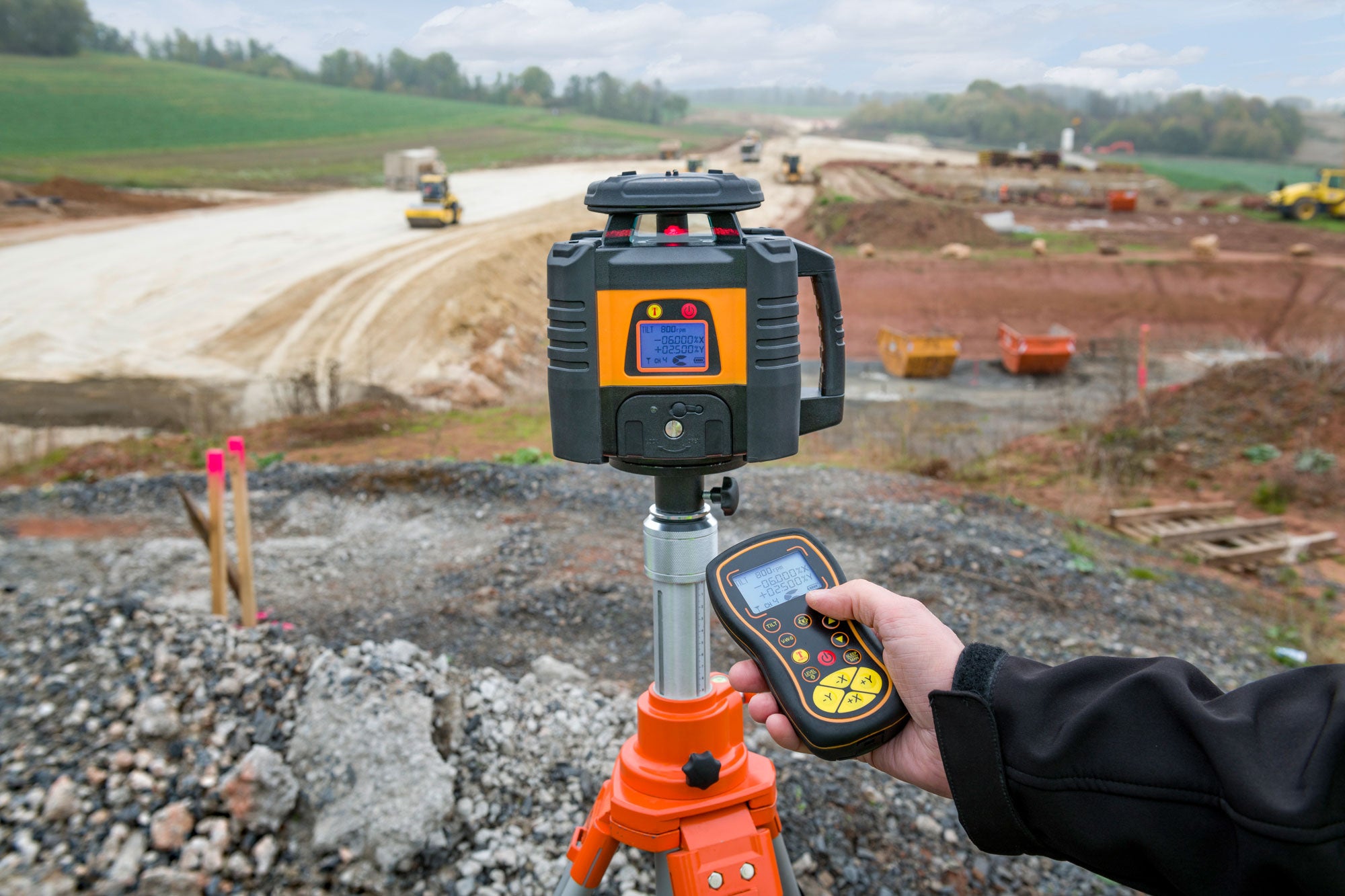 geo-FENNEL FL 155H-G (LC 2) & FR 45, FR 77-MM Rotating Laser Level with Receiver