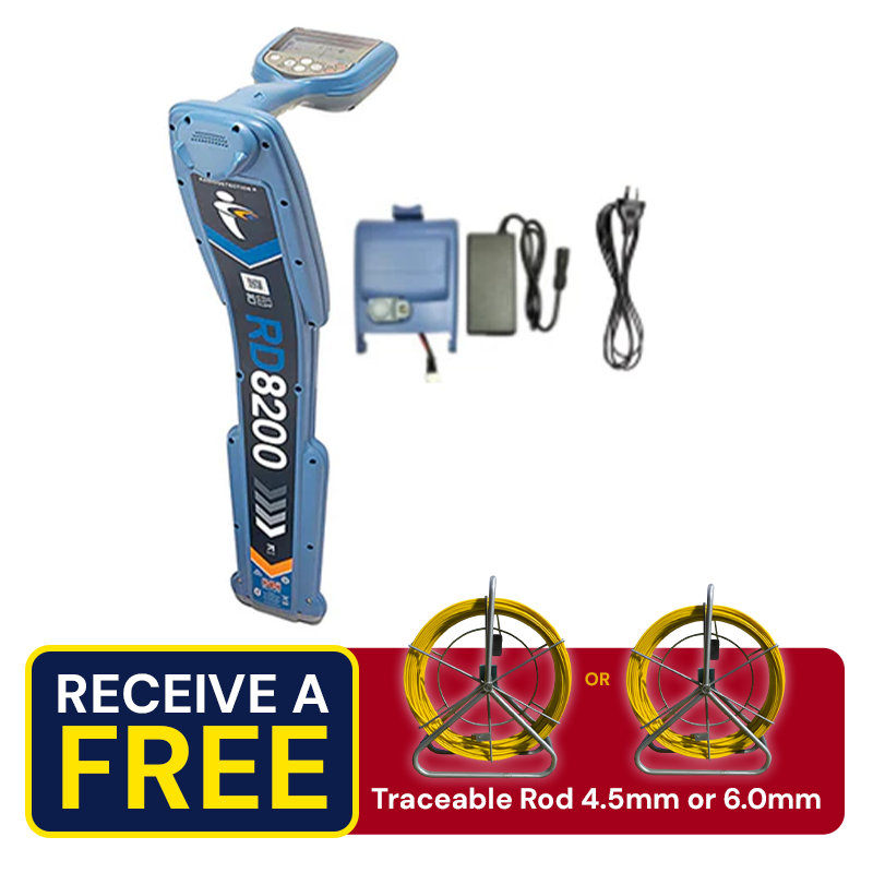 RadioDetection RD8200 Locator with Battery, Mains, Charger and Bag