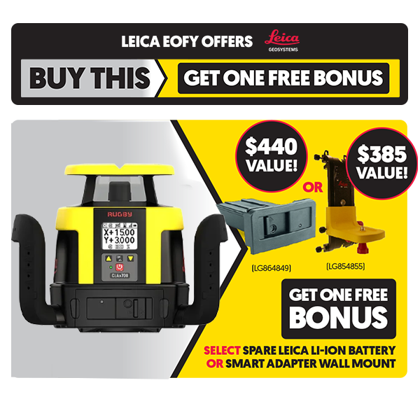 Leica Rugby CLH & CLX400 w/ Combo Rotating Laser Level with Li-ion batteries & charger