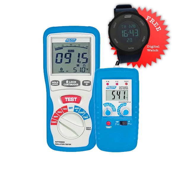 Major Tech MT25-COMBO-2 | MT560 1000V Insulation Tester + MT325 Socket RCD Tester